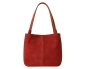 Preview: SHOPPER BAG SUEDE CHILI RED us Veloursleder mit viel Stauraum und Kurzgriffen